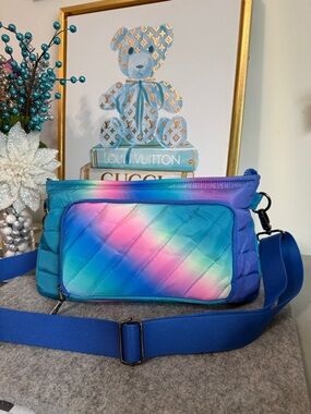 Think Royln Quilted Crossbody Bag- Rainbow